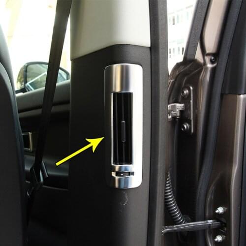 2PCS Chrome Car Accessories B Pillar AC Air Conditioning Outlet Vent Cover Trim Sticker for Land Rover Discovery Sport 2015-2018