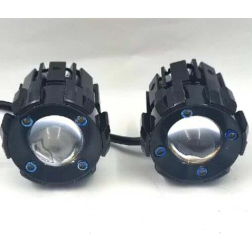 2pcs Motorcycle fog lights LED Auxiliary FogLight Assemblie Driving Lamp White Yellow Bicolor