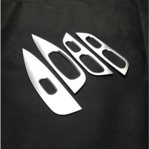 For Nissan X-Trail 2014-2018 4PCS ABS Chrome Car Door Armrest Window Glass Lifter Button Frame Cover Trim Car Styling Accessory