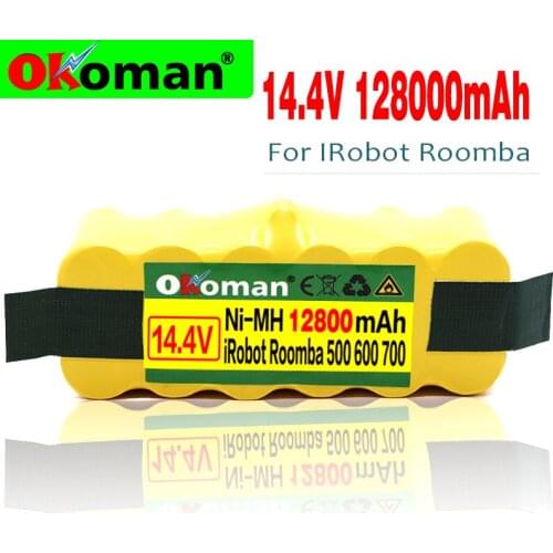 High Capacity 12800mAh 14.4V Battery for iRobot Roomba Vacuum Cleaner 500 530 540 550 620 600 650 700 780 790 870