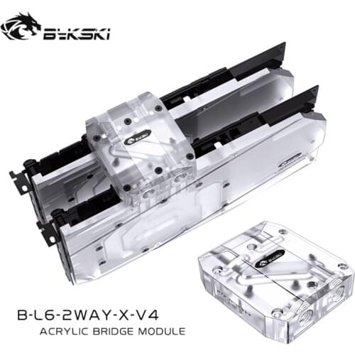 Bykski B-L6-2WAY-X-V4 Graphics Card GPU Waterway Connection Adjustment Bridges Acrylic Connectors Water Cooling