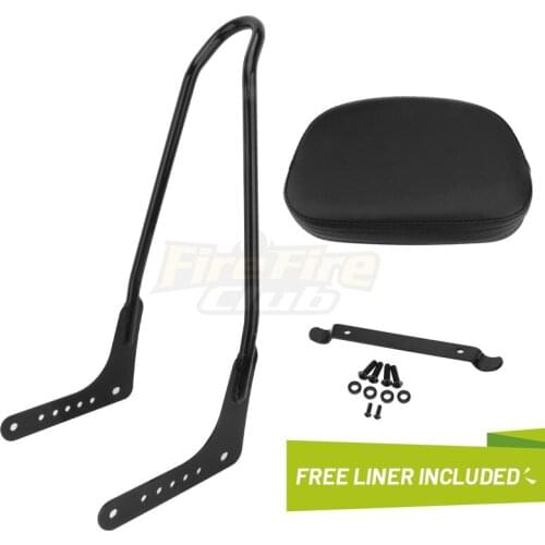 Black Rear Backrest Pad Sissy Bar Cushion For Harley 18-20 Softail FLSL FLDE Heritage Classic FLHC FLHCS Street Bob FXBB