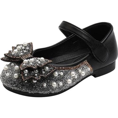 CNFSNJ 2021 Toddler Brand PINK Pearl Kid Fashion Baby Girl Mary Jane Shoe Children Pu Leather Strap Flat 3 colors 21-36