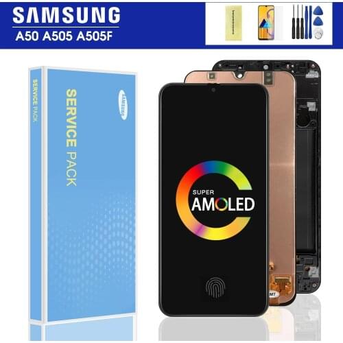 6.4'' Original For Samsung Galaxy A50 SM-A505FN/DS A505F/DS A505 Display Touch Screen Digitizer With Frame For Samsung A50 lcd