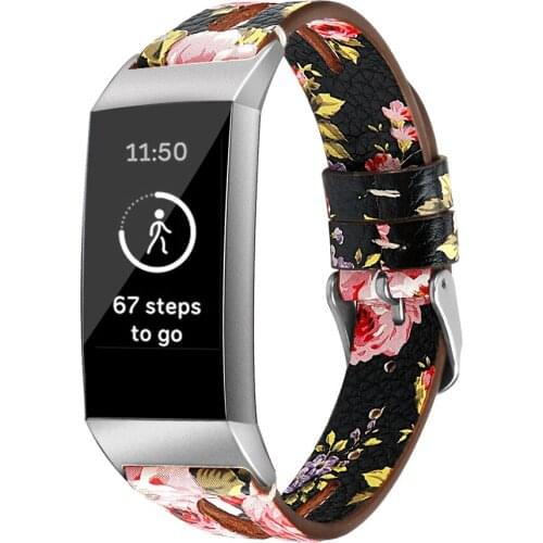 For Fitbit Charge 3 Fitness Band Replacement Leather Watch Band Wrist Bracelet for Fitbit Charge 3 Smart Watch Accessories