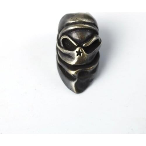 EDC Knife Beads Black Color Brass Ninja Lanyard Bead Paracord Knife Tool Pendant