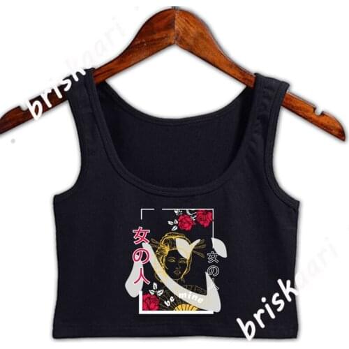 Geisha Be Mine Aesthetic Crop Top Women Crop Top Women Novelty Interesting S-2xl Spring Girls Designing Pattern Vest