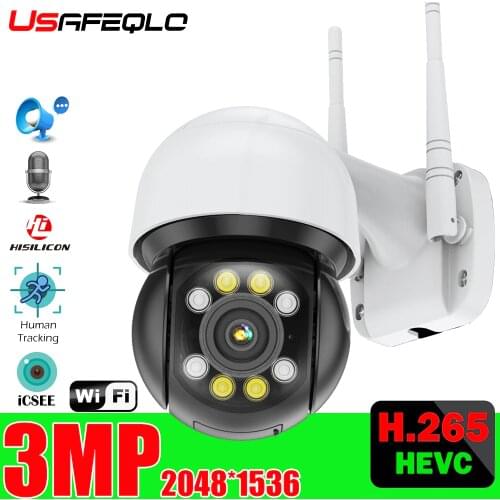 3MP Dual light PTZ Wifi Camera Human Auto Tracking ONVIF Security CCTV Camera Audio AI Human Detection Outdoor Wireless Camera