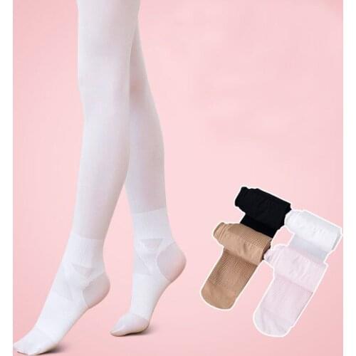 Anti-sprain dance tights children high quality white stretch girls pantyhose fashion sports velvet kids girls tights
