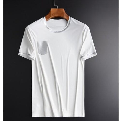 Summer Mens Luxury Jelly Printed Short Sleeve Men T-shirts Plus Size 4xl Slim Fit Soft Silky Casual Man T-shirt