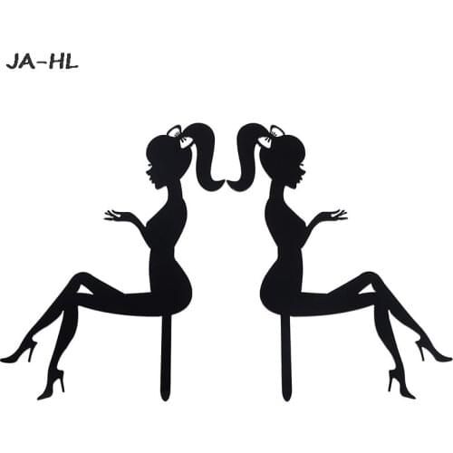 Hot Sales High Heels Lady Girl Acrylic Cake Topper Weddding Cake Decorations Girls Happy Birthday Cupcake Topper Party Supplies