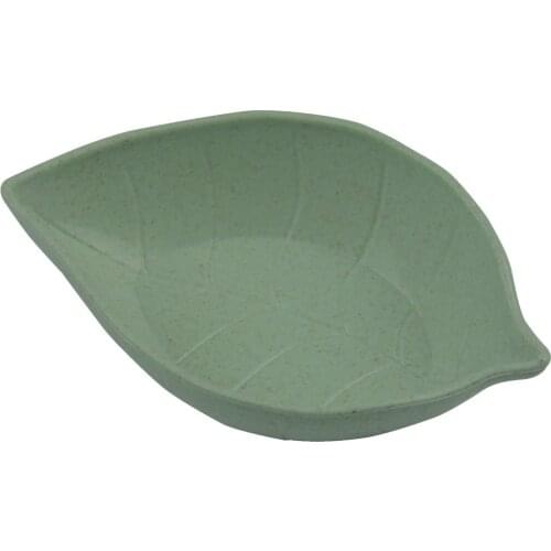 Mini Seasoning Sauce Dishes Multipurpose Eco-Friendly Wheat Straw Leaf Shape Dipping Dish Saucer for Vinegar/Salad