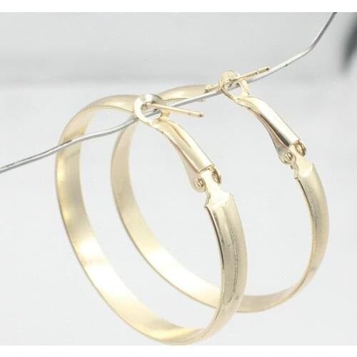 Minimalist casual 6cm big hoop earrings for women alloy nickel free drop ship ok gold color fj163