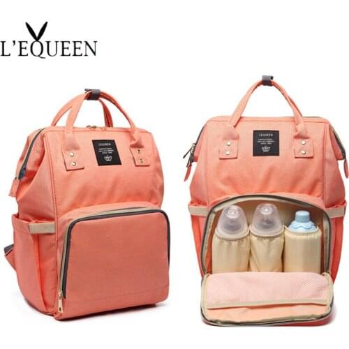 LEQUEEN Fashion Mummy Bag USB Multifunctional Large-capacity Handbag Three-piece Condom Mother Bag Baby Travel Tide Bag