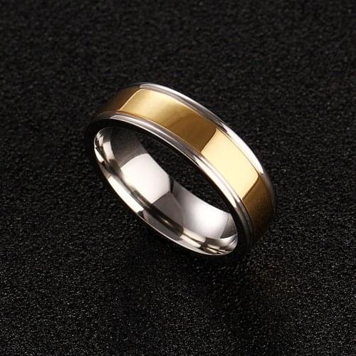 MOREDEAR 6mm Titanium Punk Gold Ring Vintage Rings For Men and Women Charms