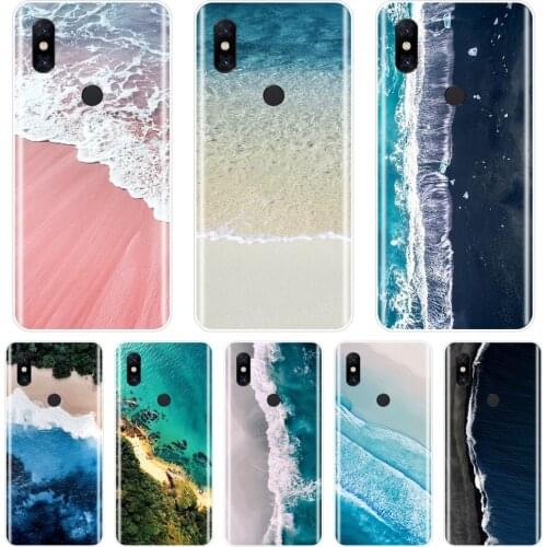 Soft Phone Case For Xiaomi Mi Mix 1 2 2S 3 Silicone Pink Blue Beach Wave Ocean Travel Back Cover For Xiaomi Mi Max Note 1 2 3