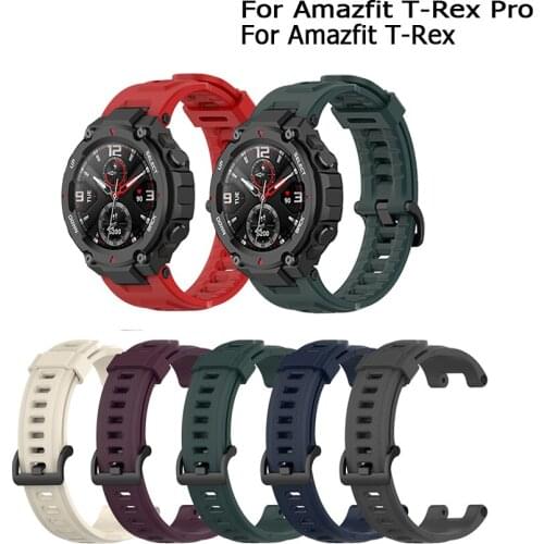 Soft Silicone Bracelet Strap for Huami Amazfit T-REX Pro Sport Replacement Watchband Strap for Xiaomi Huami Amazfit Trex Correa