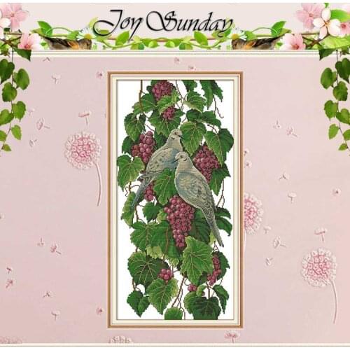 Pigeons And Grapes painting counted 11CT 14CT Cross Stitch Sets DIY Chinese Cross-stitch Kits Embroidery Needlework Home Decor