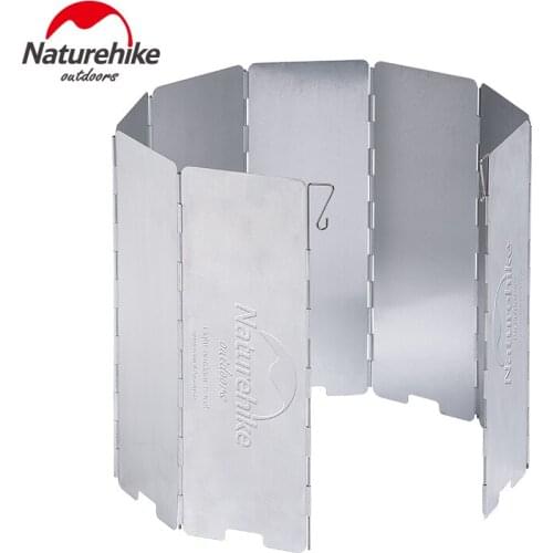 Naturhike NH15F008-B Camping Air Burner Alcohol Stove Windshield - 8 Plates Folding Hiking Picnic Cooker Stove Wind Screen