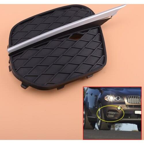 Front Right Bumper Lower Grille & Silver Strip Molding fit for BMW X5 E70 2011 2012 2013 51 11 7 222 860 51117222848