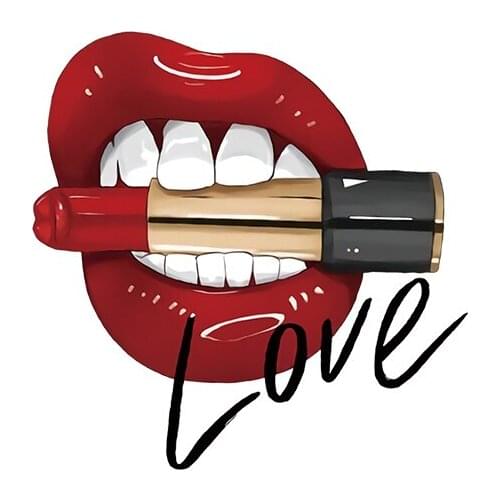 NEW Sexy Women Lips Patches Heat Transfer Fashion Lipstick Thermal Sticker For Clothing Women Diy T-shirt Adhesive Appliques