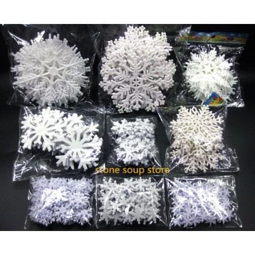 2-20pcs/lot Variety White Plastic Snowflakes Christmas Pendant Wedding Hanging Ornament Craft Decoration Diy Accessories