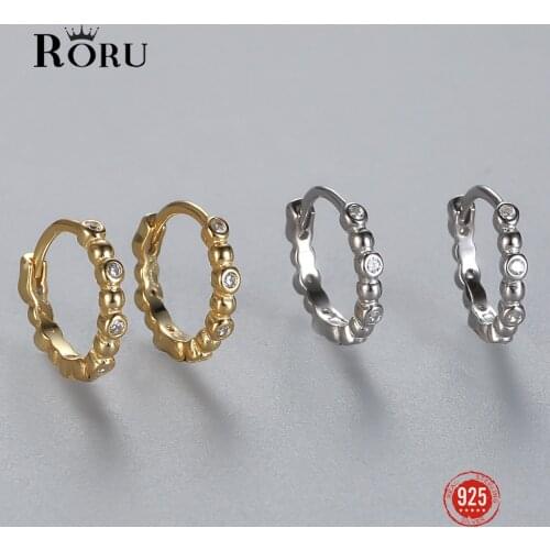 Hot Sale 925 Sterling Silver Earring Gold Color Small Circle Hoop Earrings For Women Birthday Simple Noble Jewelry Gift NO.6