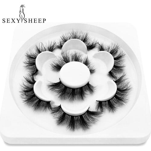 SEXYSHEEP 4Pairs 9D Faux Mink Lashes False Eyelashes Natural Thick Long Eye Lashes Wispy Makeup Extension Tools fluffy cils