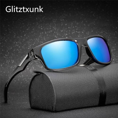 Glitztxunk Polarized Sunglasses Mens Square Driving Shades Male Sun Glasses For Men Vintage Luxury Women Brand Designer okulary