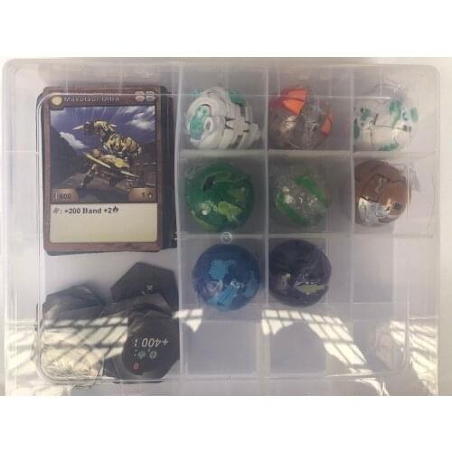 Tomy Bakuganes Mini Toys Small Dolls Bakuganes Tools Toy Organizer Carrying Case 12 Compartments (Clear)