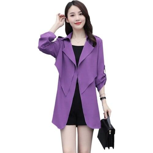 Large Size 4XL Women windbreaker Chic Trench Coat Veste Femme 2021 new Spring Autumn retro coats fashion Female coat Outerwear