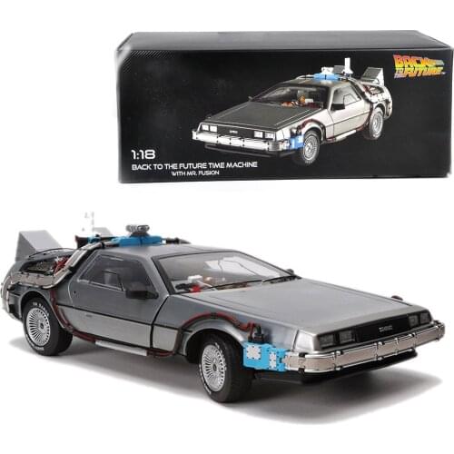 Welly 1/18 Diecast Alloy Metal Part 3 Time Machine DeLorean DMC-12 Vehicle Toys Back To The Future Model Collectible Gifts Show
