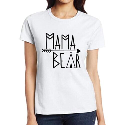Letter Printed Mama Bear Shirts Short Sleeve Large Size Female Tshirt Women Harajuku Fashion Summer T-shirts