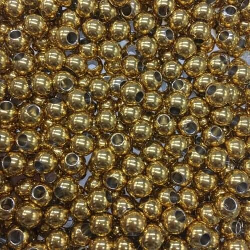 100pcs Fashion Charm Beads Stainless Steel Beads 2-3mm Hole Silver Tone Round Metal Beads For DIY Necklace & Bracelet 4mm/6mm/8m