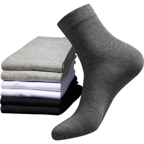 3 Pairs Spring Autumn Model Nano Silver Ion Deodorant Shaping Socks Men Business Socks Solid Color Combed Cotton Sock Male Meias