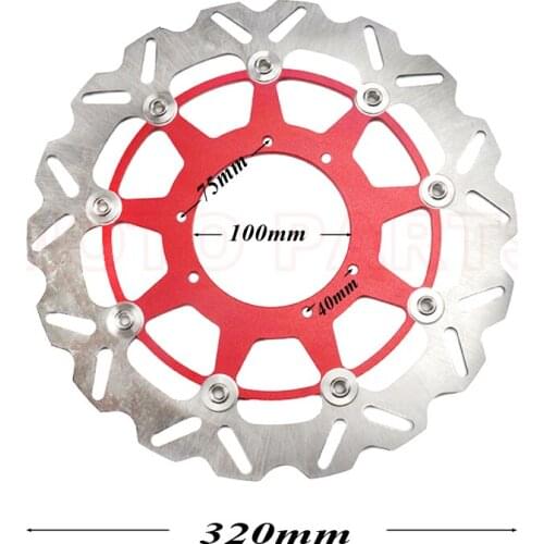 320MM Oversize Front Wavy Floating Brake Disc Rotor CR125 CR250 CRF250R CRF250X CRF450R CRF450X CRF230F CR500 Supermoto Motard