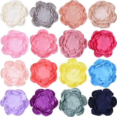 50 pcs/lot , 10 cm Satin 9 Layers Baked Flowers childrens hair fashion Headgear accessories