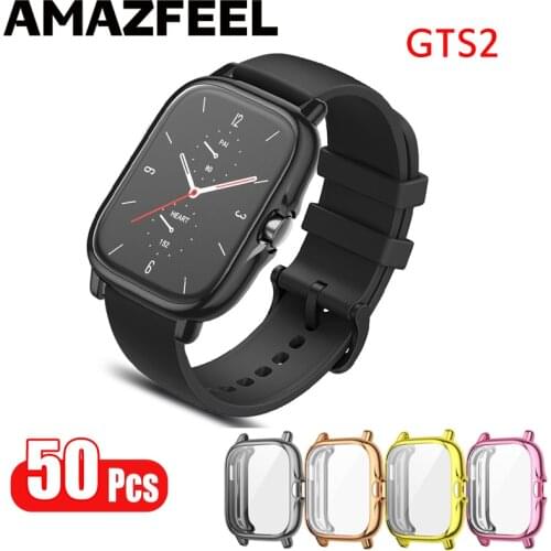 50Pcs Protector Case For Amazfit GTS 2 Smart watch Screen Protector Case with Film TPU Protective Cases For Xiaomi Amazfit GTS 2