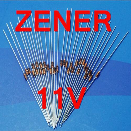 500 pcs/lot ) 11V 1/2W Zener Diode, 0.5 Watt, DO-35 Package
