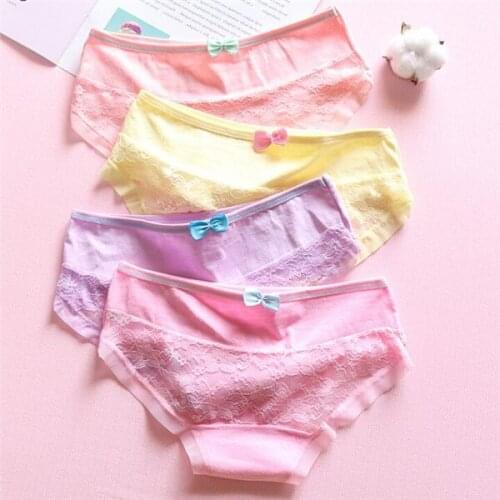 7 Pcs Cotton Underwear for Girls 2019 New Children Soft Panties Teenages Candy Color Briefs TWY-816-7P