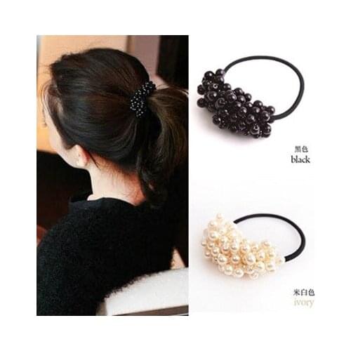Girls Hair Accessories Headband Rubber Band Tousheng Elastic Hair Bands Durag Beaded Pearl Rustic Small Fresh Flower Fashion