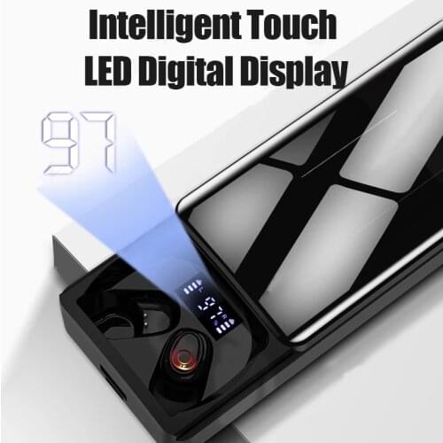 TWS Bluetooth Earphones with 10000mAh Charge Case Power Bank Wireless Headphones 9D Stereo Sports Waterproof Earbuds Headsets