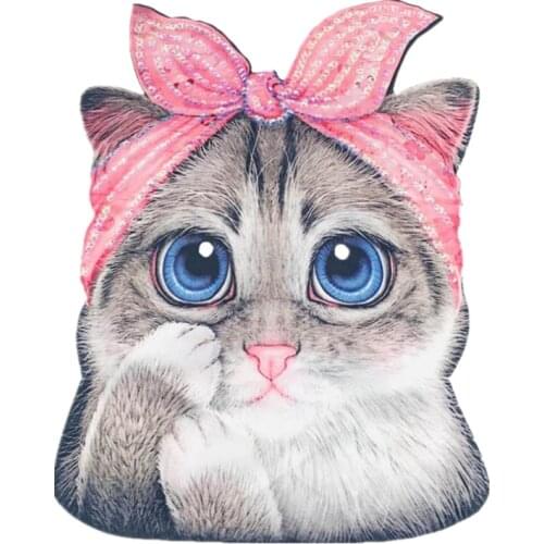 Large Patch Clothes Stickers Cat Women Sequins Bikers Badge Sewing On Patches For Clothing DIY Strange Things Christmas Gifts