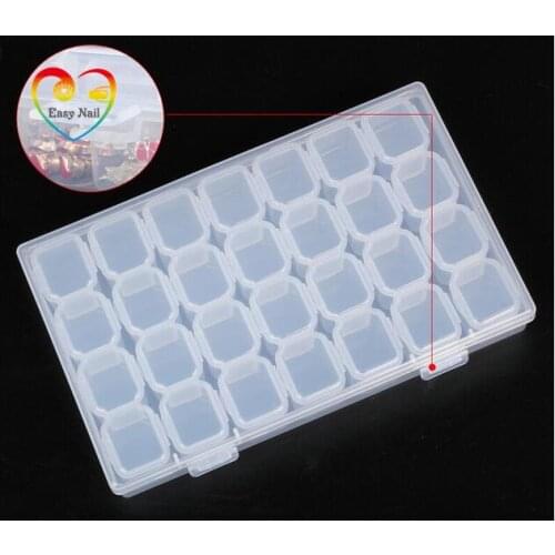 Hot 1PC 28 Grid Removable Empty Nail Decoration Storage Box Case Nails Tool Box herramienta de clavos Placement