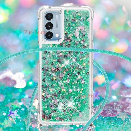 For OnePlus Nord N200 5G case fashion quicksand style lanyard anti-fall phone cover for OnePlus NordN200 5G coque fundas casing
