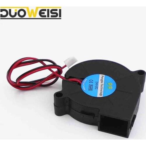 DuoWeiSi 3D Printer Parts 5cm turbine fan DC 5V/12V/24V Cooling Fan Ultra Quiet Turbine Small DC Blower 5015 fan 50*15m