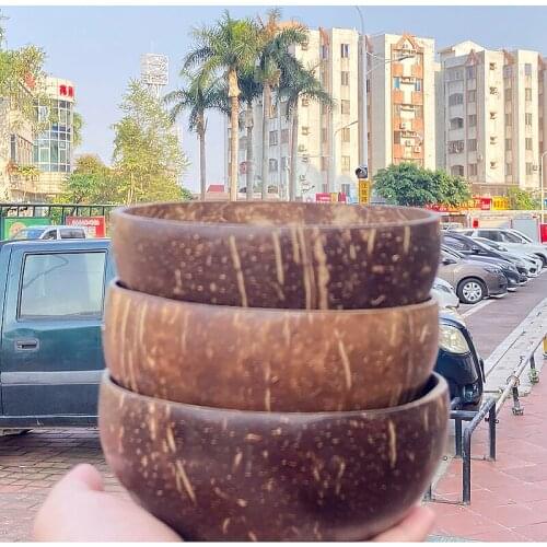 Imported from Vietnam handmade 100% natural coconut bowl creative household tableware bowl fork spoon set exquisite handicrafts
