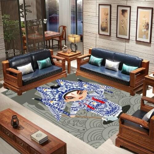 Chinese Style Beijing Opera Carpet Living Room Bedroom Dining Room Large Rugs Mat Home Dec Bedside Kids Room Rug Parlor Custom