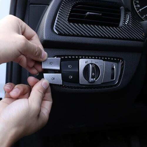 For 1 2 4 3 Series GT X5 X6 F20 F30 F22 F15 F16 Car Headlight Switch Buttons Decorative Frame Covers Stickers Car Accessories