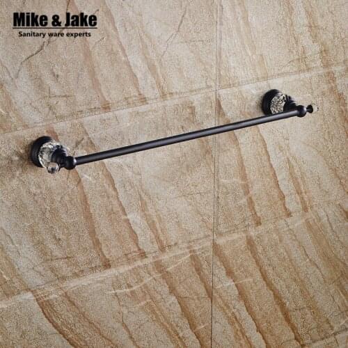 Brass crystal blackend 50cm single Towel Ba Towel Holder bathroom towel single bar,Bath Products,Bathroom Accessories towel rack